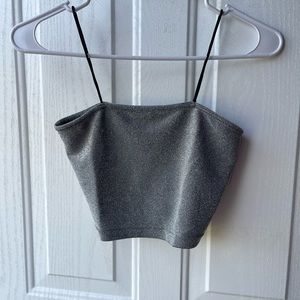 Silver sparkle crop top